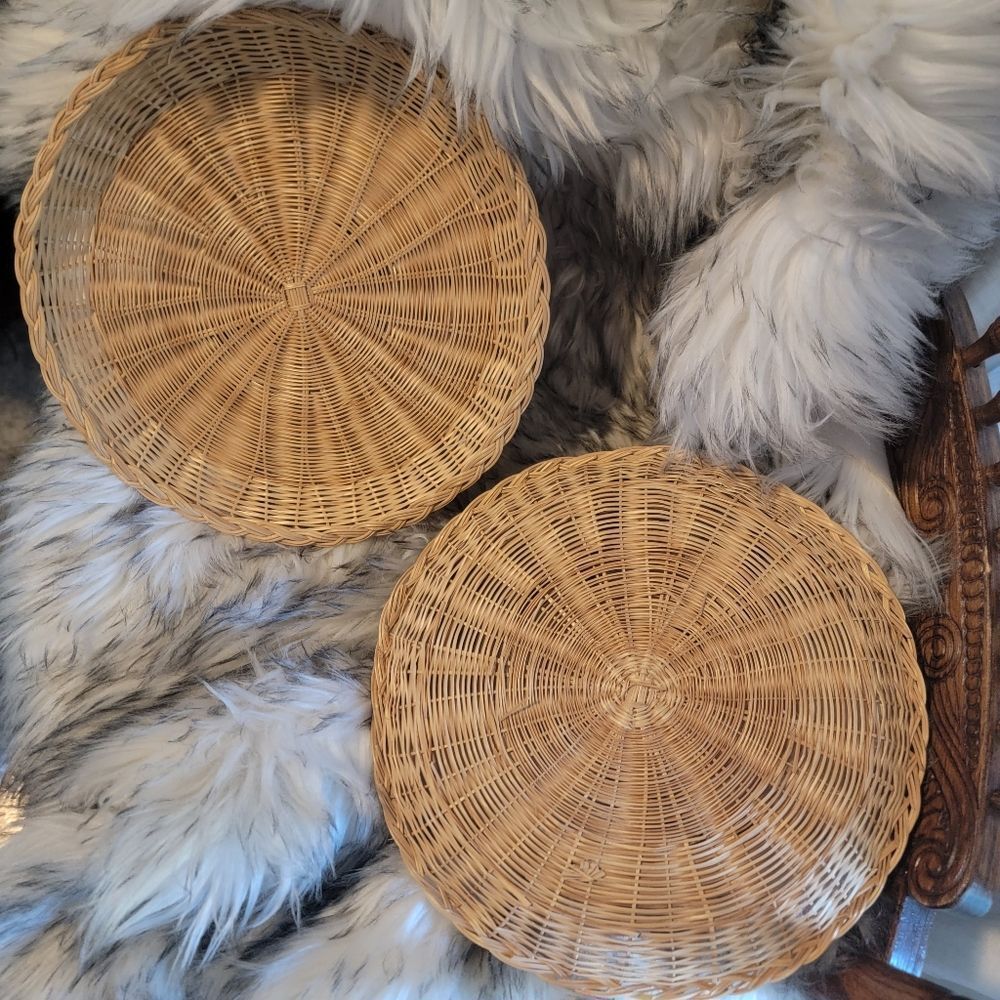 5 10" Rattan Braided Basket Placemats